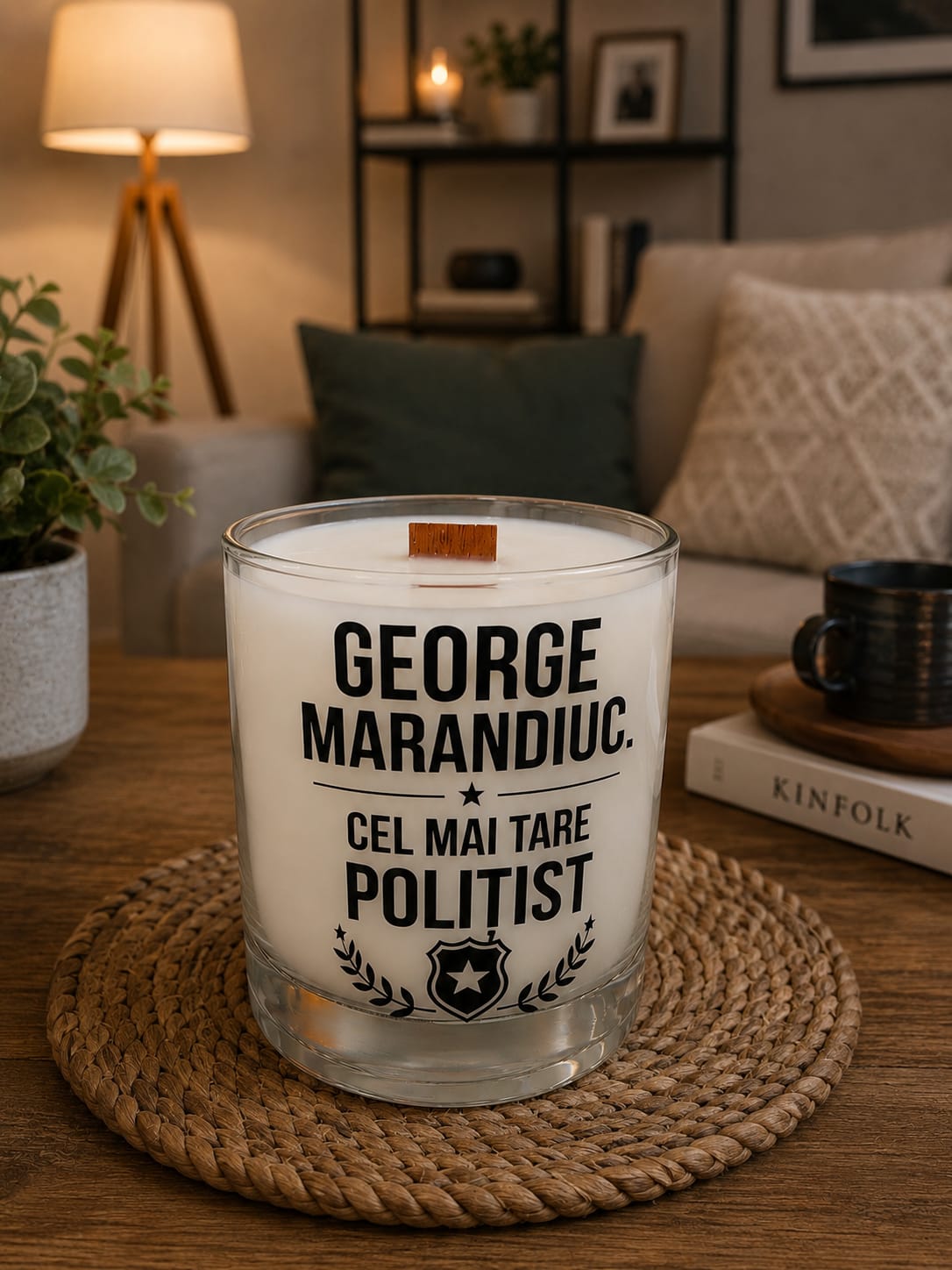 Lumânare personalizată Pentru George Marandiuc — cel mai tare polițist