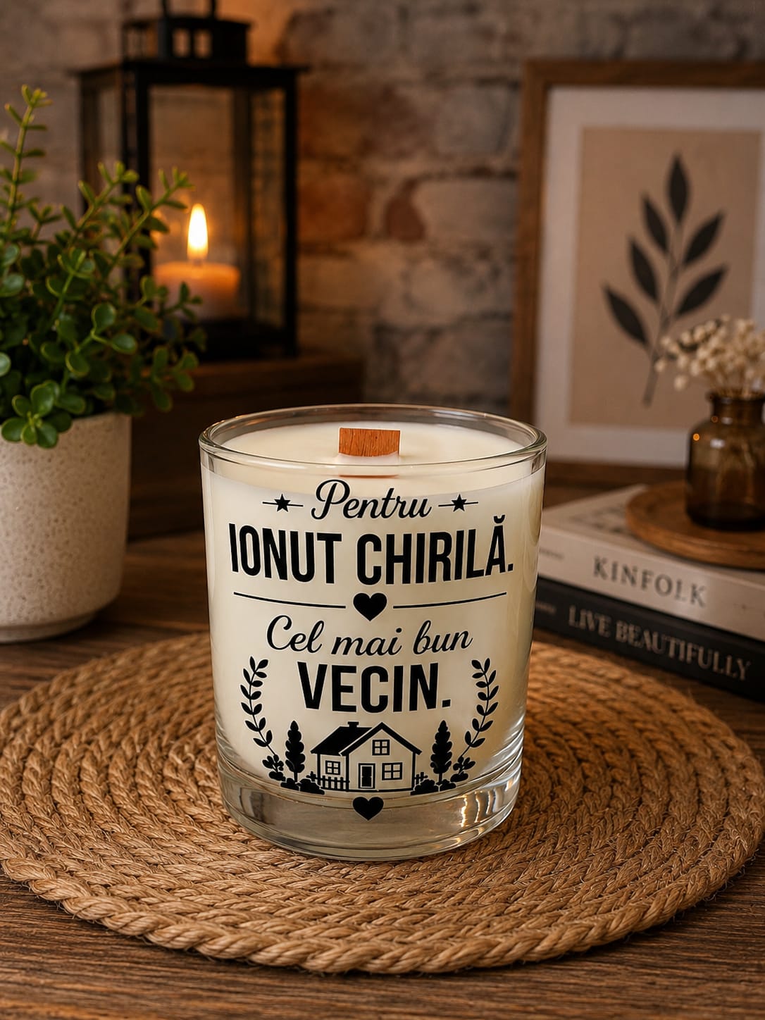 Lumânare personalizată Pentru Ionuț Chirilă — cel mai bun vecin