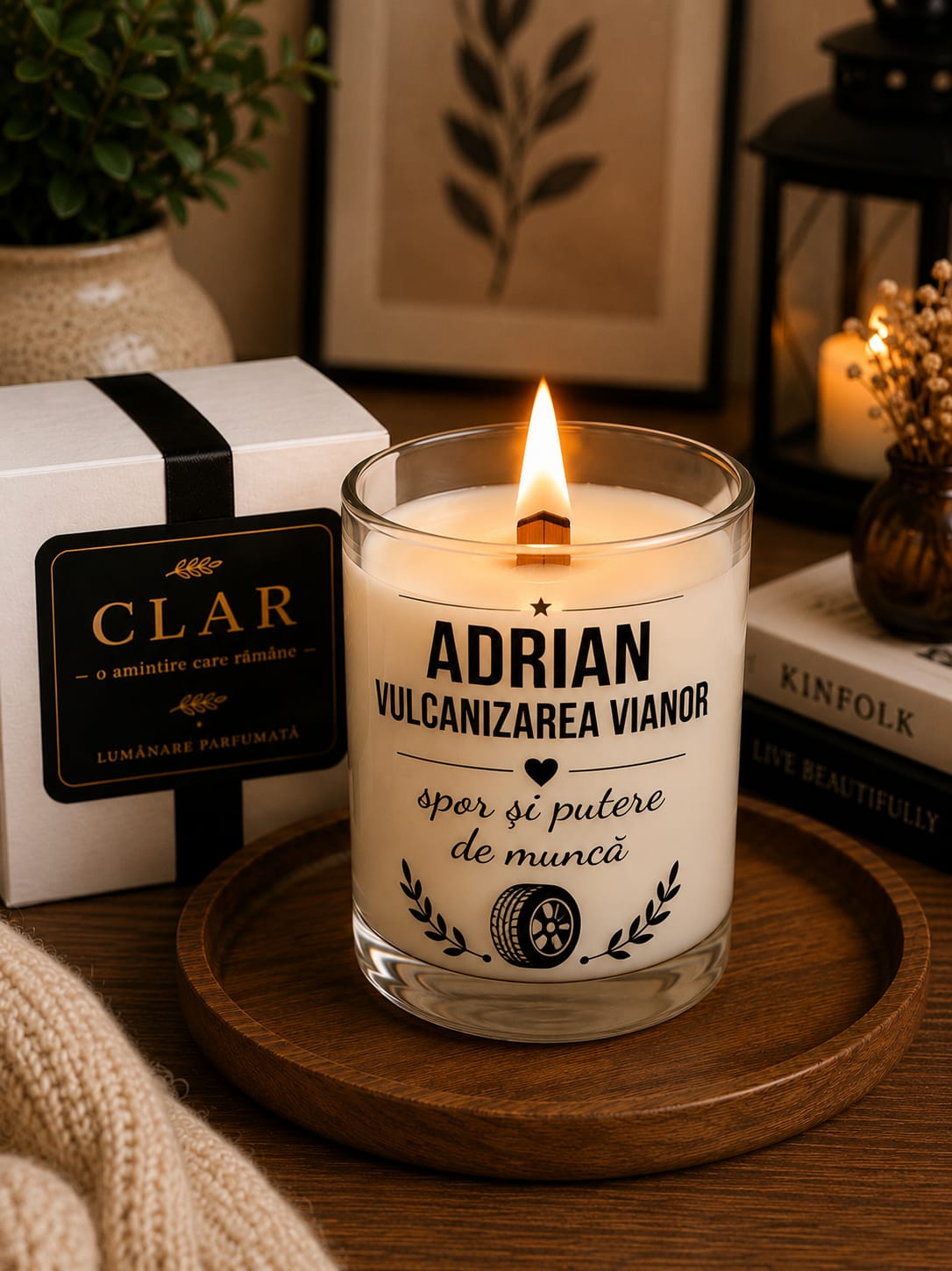 Lumânare personalizată Adrian — Vulcanizarea Vianor