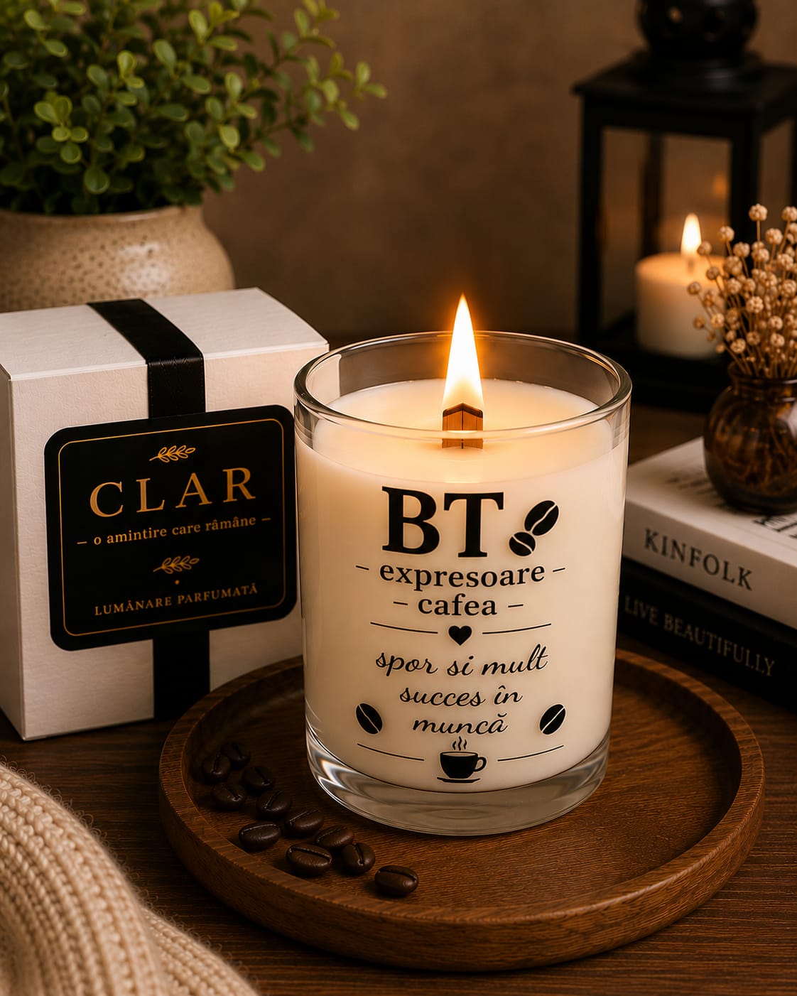 Lumânare personalizată BT — expresoare cafea