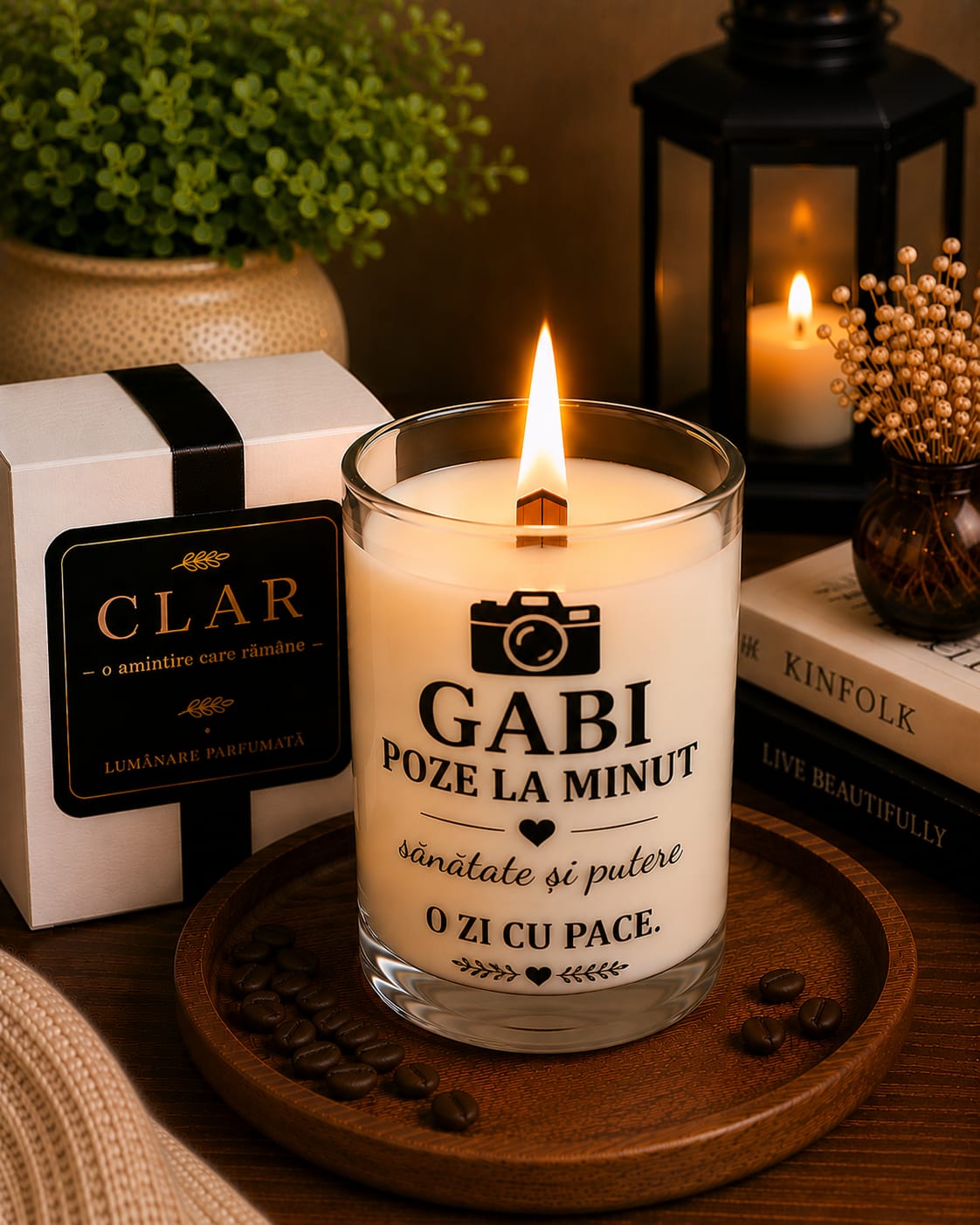 Lumânare personalizată Gabi — poze la minut