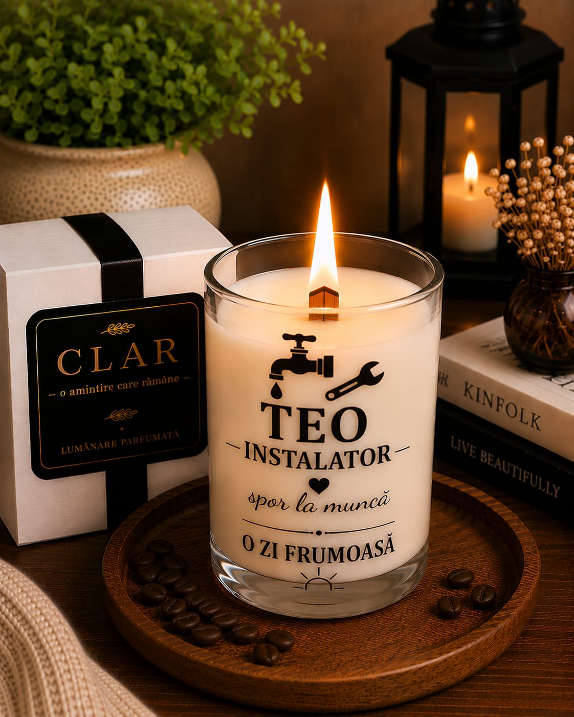 Lumânare personalizată Teo — instalator